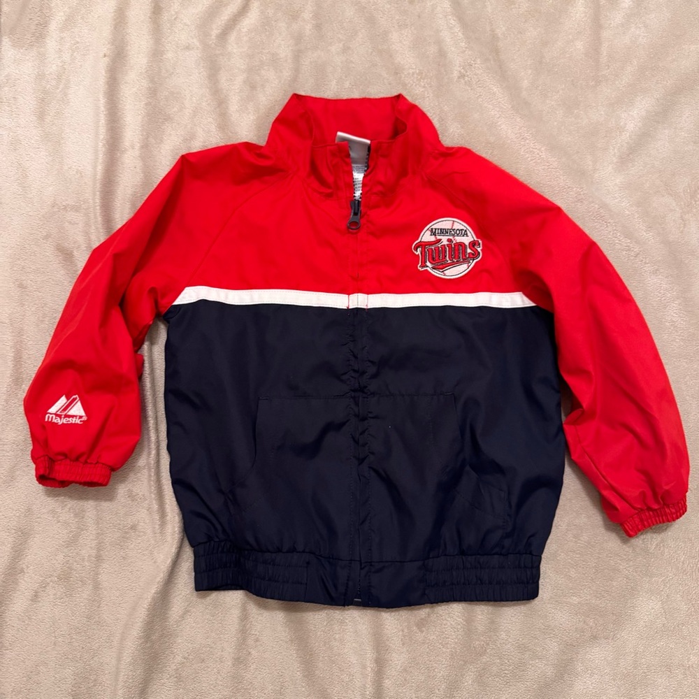 Majestic Kids MinnesotaTwins MLB Jacket Red Blue Size 3T Vintage Early 2000s